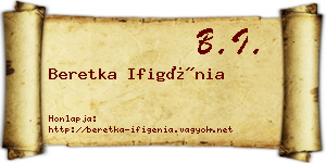 Beretka Ifigénia névjegykártya